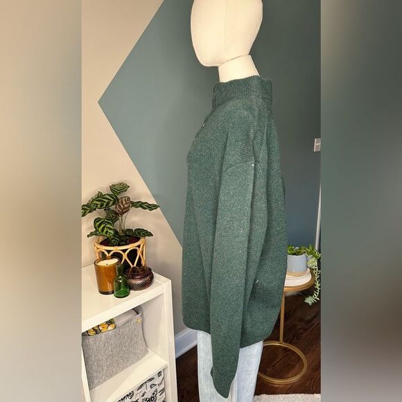 Enzo Mantovani 100% Wool Henley Sweater Pullover Green Neiman Marcus Men’s XXL - Picture 3 of 10